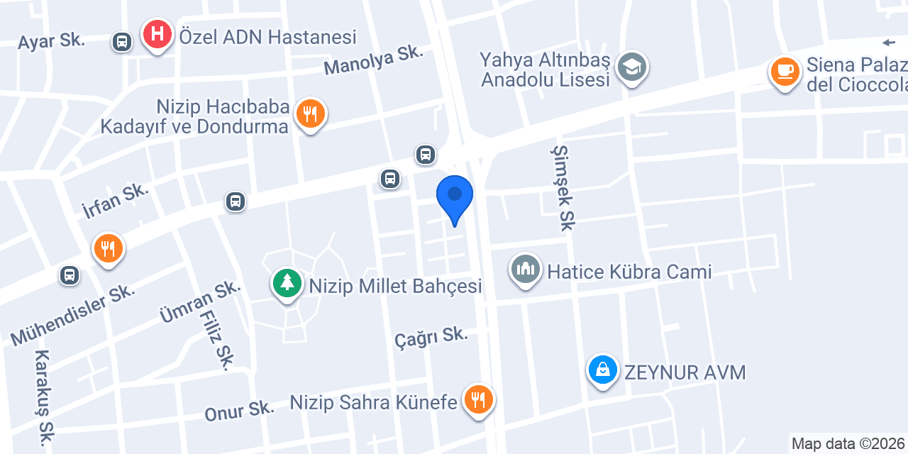 Nizip İşler Kitabevleri konumu