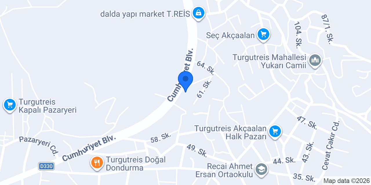 Bodrum GökTürk Mobilya konumu