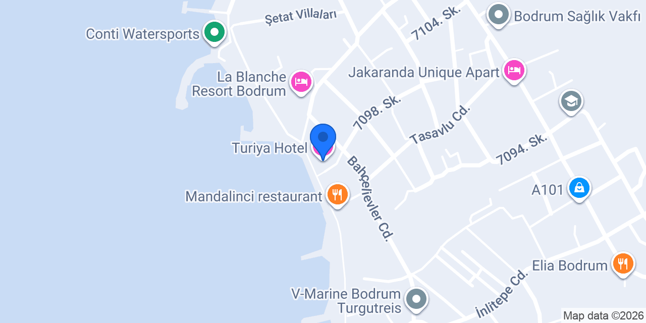 Turiya Hotel konumu