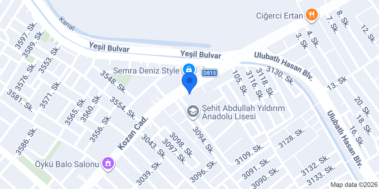 Adana Karaca Mobilya konumu