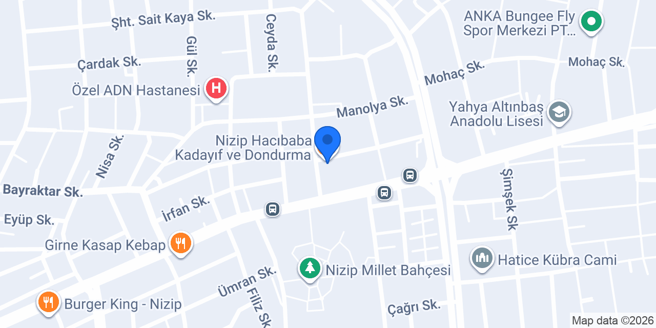 Nizip Hacıbaba Kadayıf ve Dondurma konumu