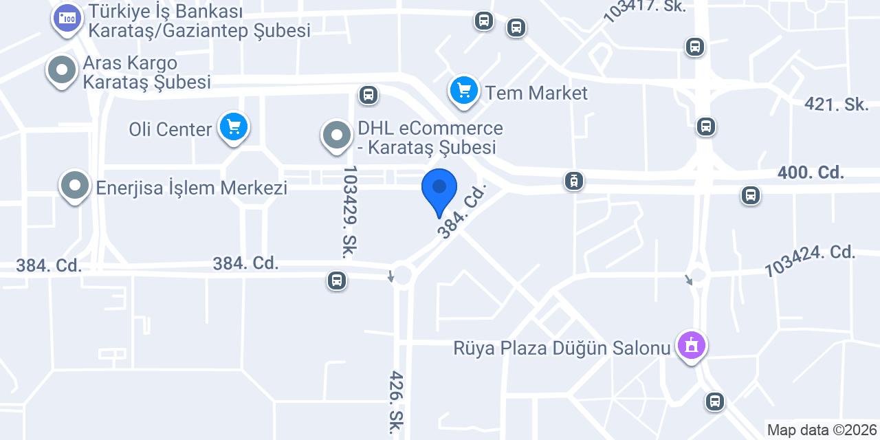 GAZİANTEP KARATAŞ KOMAGENE konumu