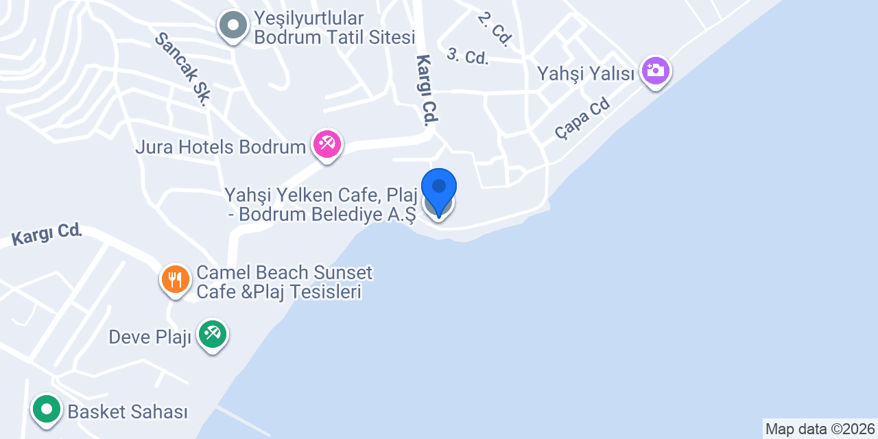 Yahşi Yelken Cafe, Plaj - Bodrum Belediye A.Ş. konumu