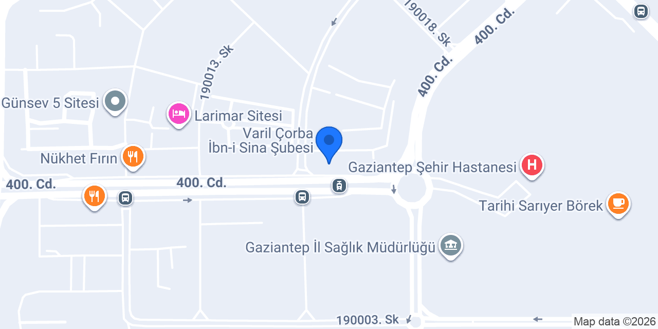 Varil Çorba İbn-i Sina Şubesi konumu