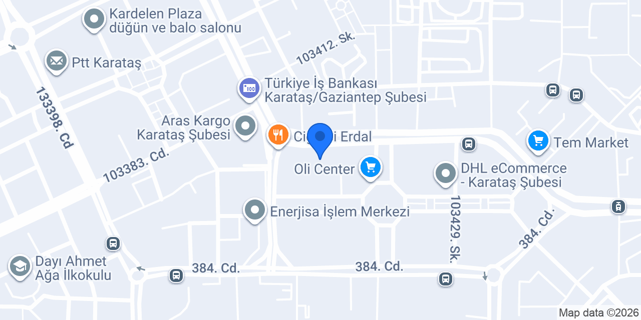 Yapı Kredi Bankası - Karataş Şubesi konumu