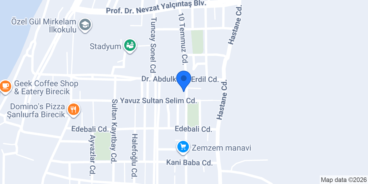Şahin pide konumu