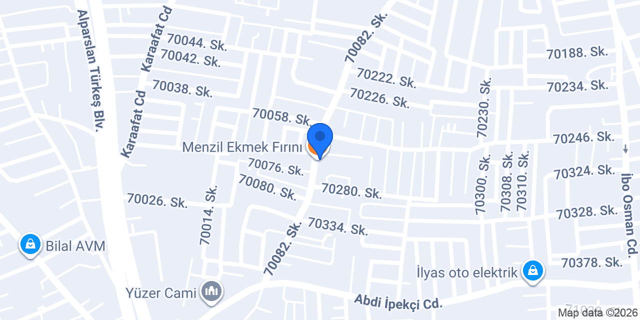 Menzil Ekmek Fırını konumu
