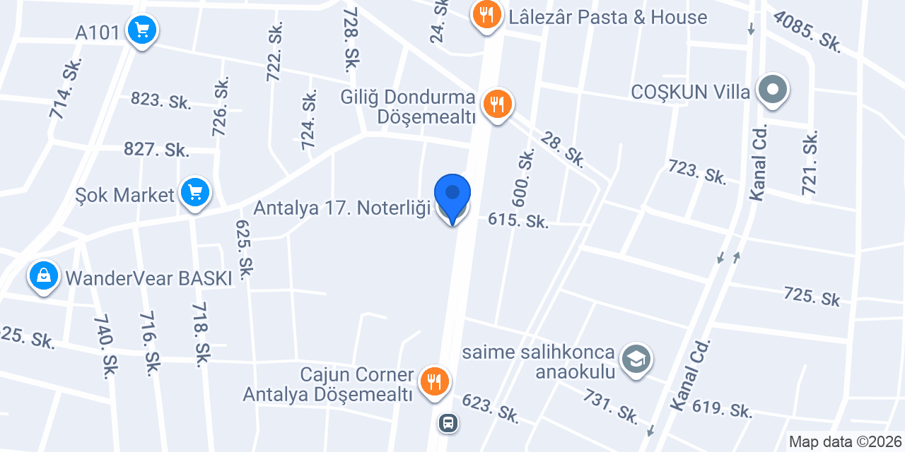 Antalya 17. Noterliği konumu