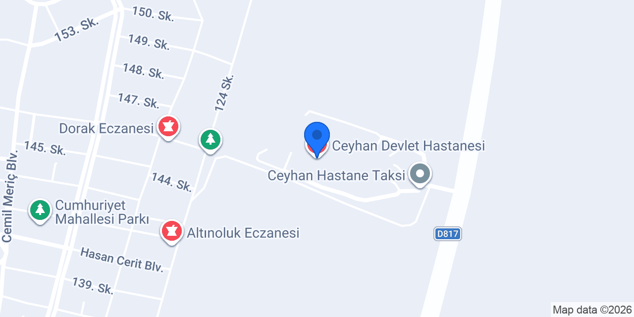 Ceyhan Devlet Hastanesi konumu