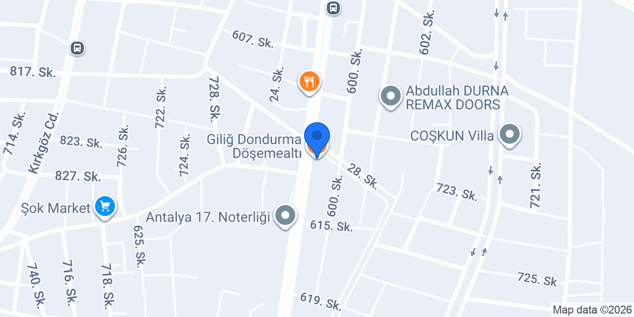 Giliğ Dondurma Döşemealtı konumu