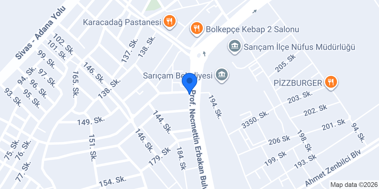 Sarıçam Sofrası konumu