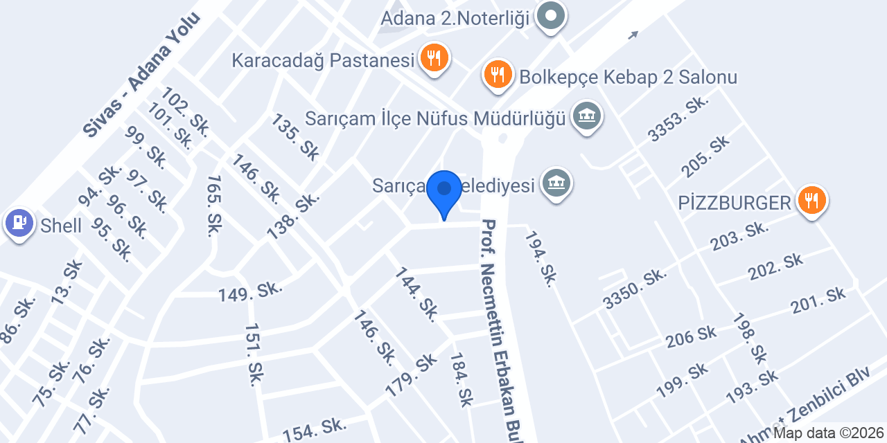 Sarıçam Jet Taksi konumu