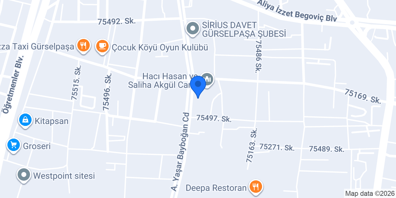 Bravo Süpermarket Gürselpaşa konumu