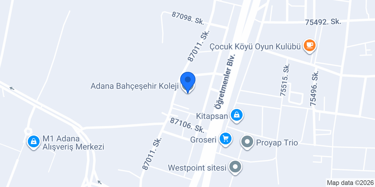Adana Bahçeşehir Koleji konumu