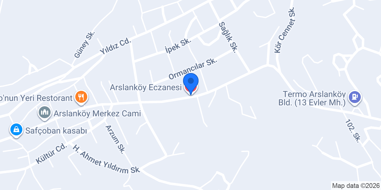 Arslanköy Eczanesi konumu