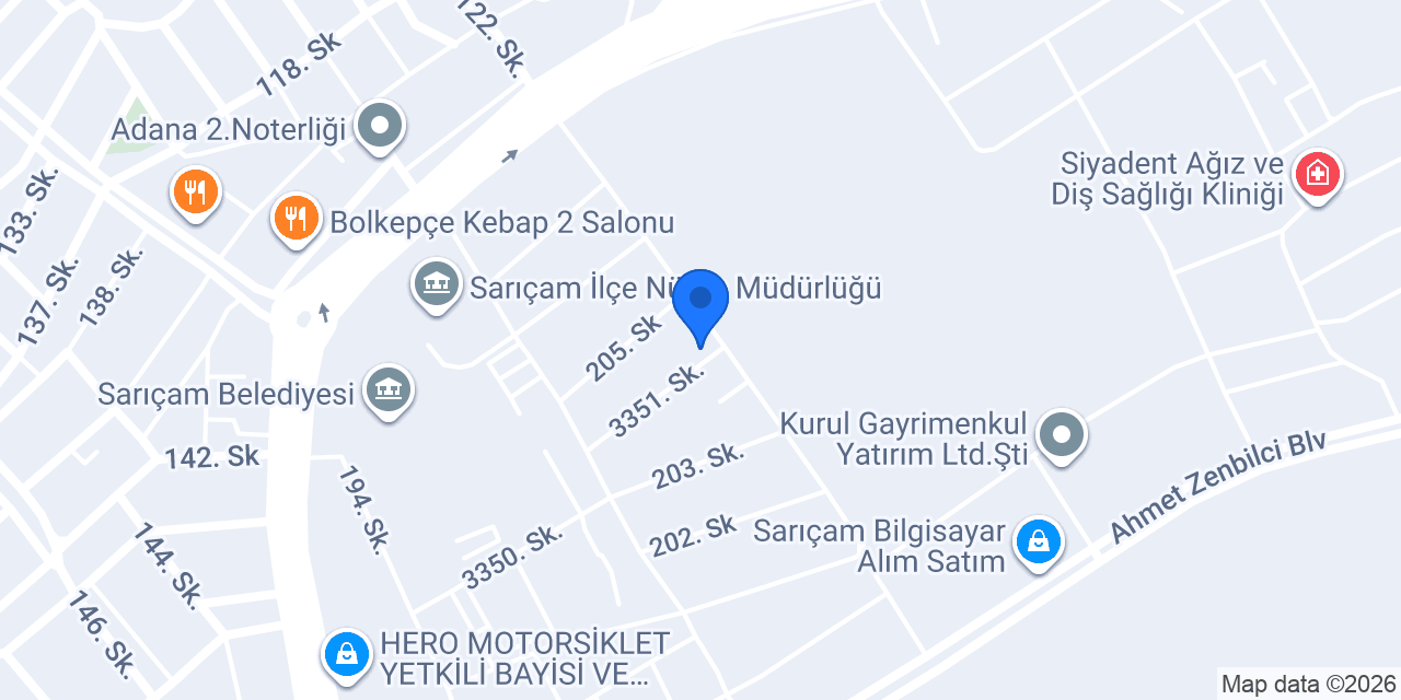 Bahçeci İnşaat Taahhüt konumu