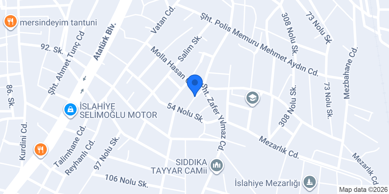 İslahiye Yöresel konumu