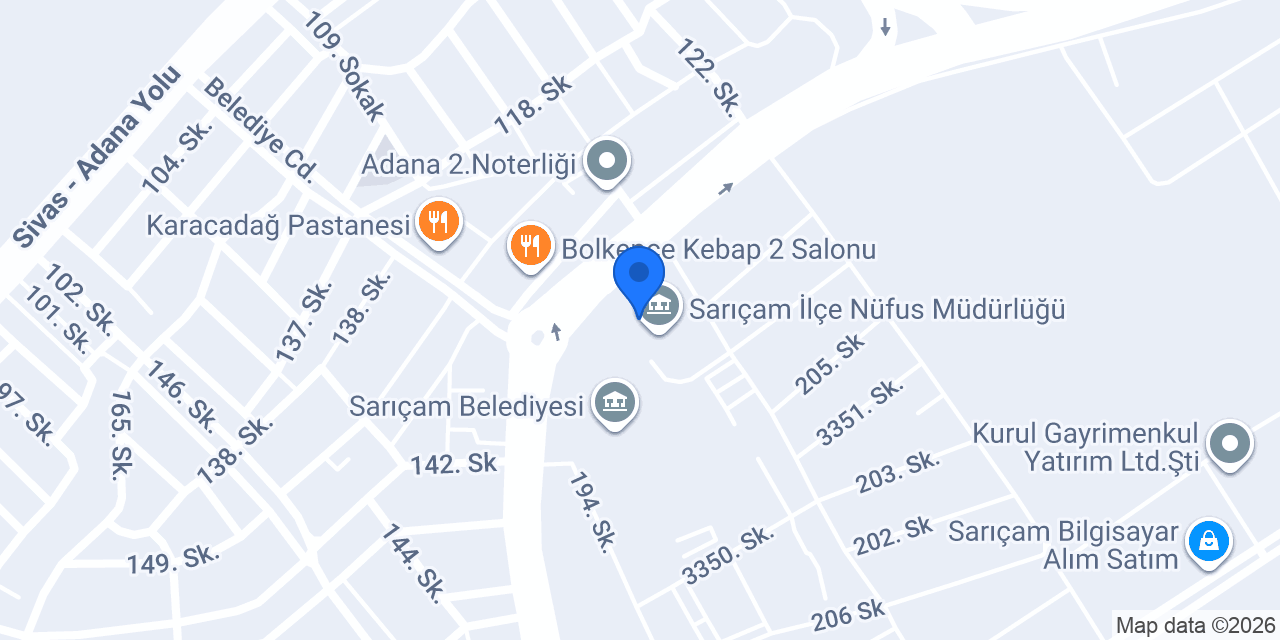 Sarıçam tapu müdürlüğü konumu