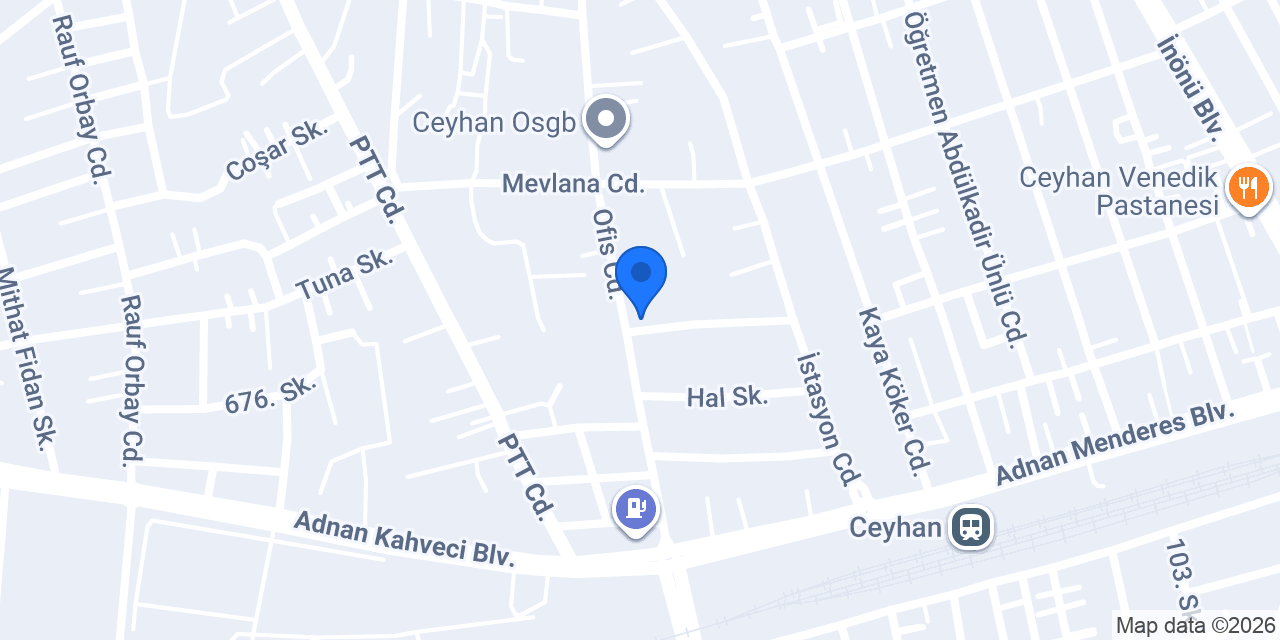 7/24 Ceyhan en yakın lastikçi konumu