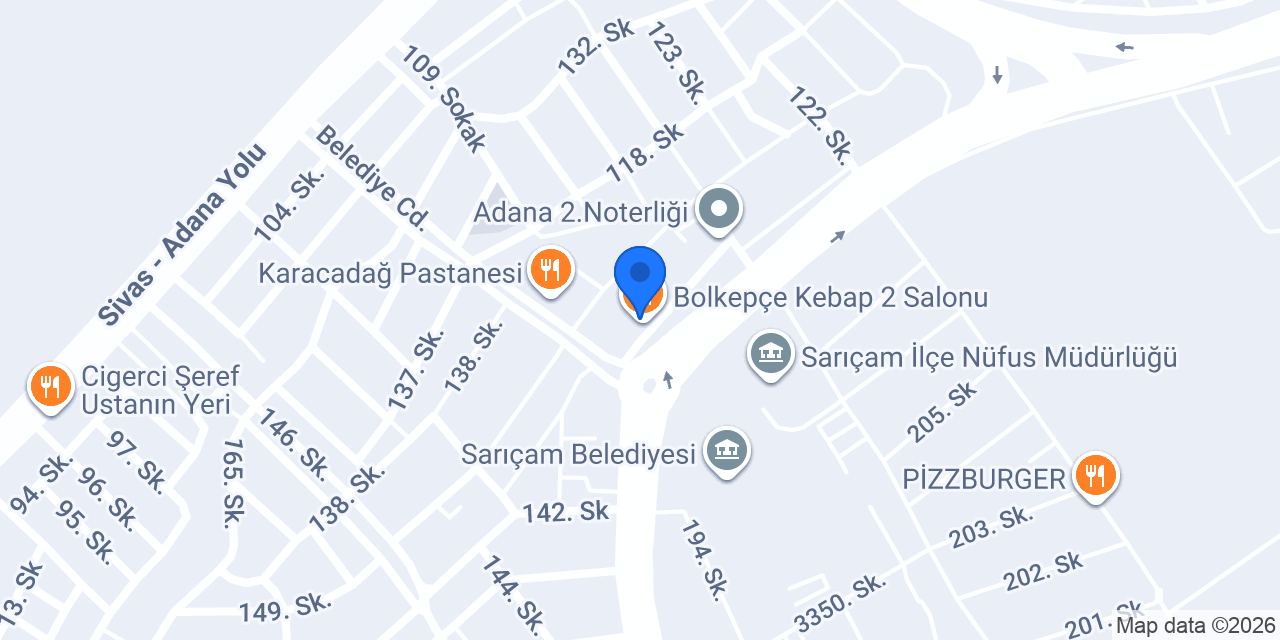 Bolkepçe Kebap 2 Salonu konumu
