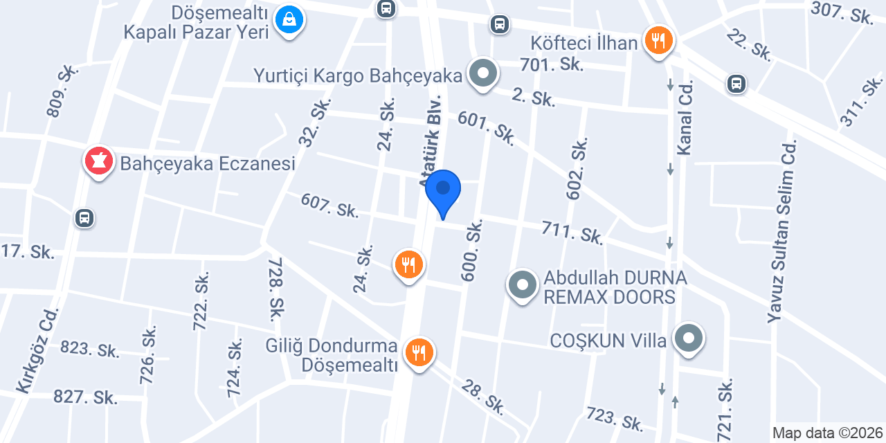 İnci tulumba döşemealtı cadde konumu