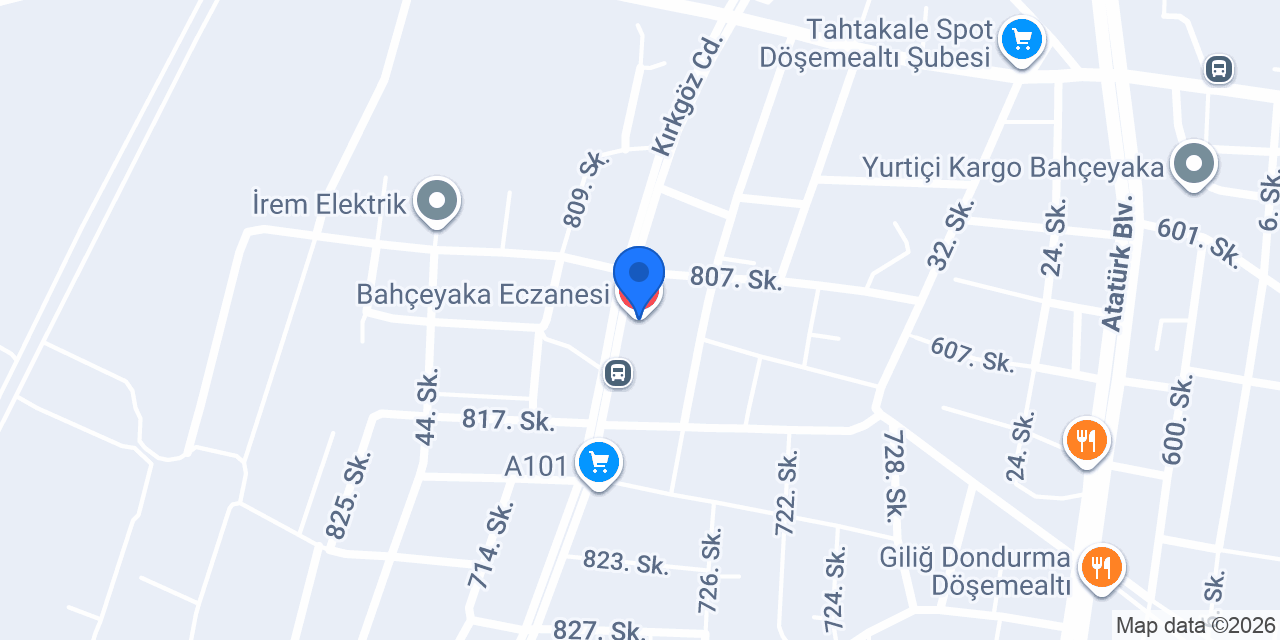 Bahçeyaka Eczanesi konumu