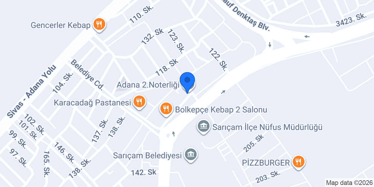Adana 2.Noterliği konumu