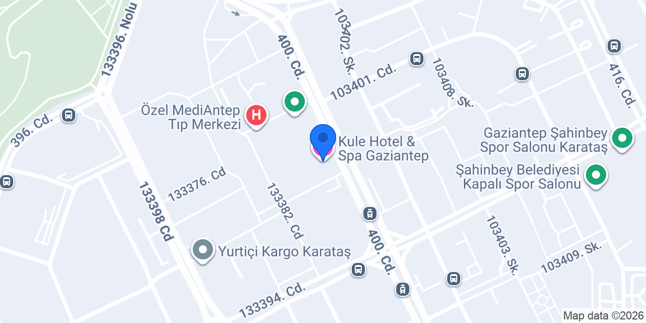 Kule Hotel & Spa Gaziantep konumu