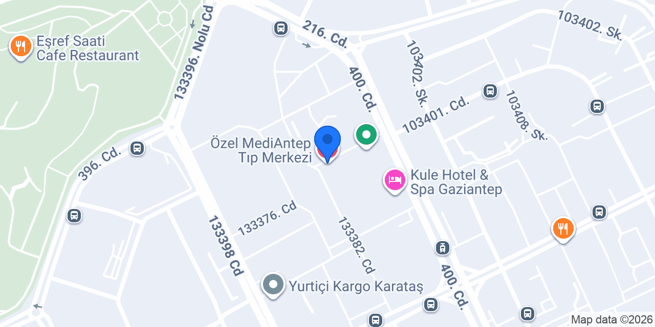 Özel MediAntep Tıp Merkezi konumu