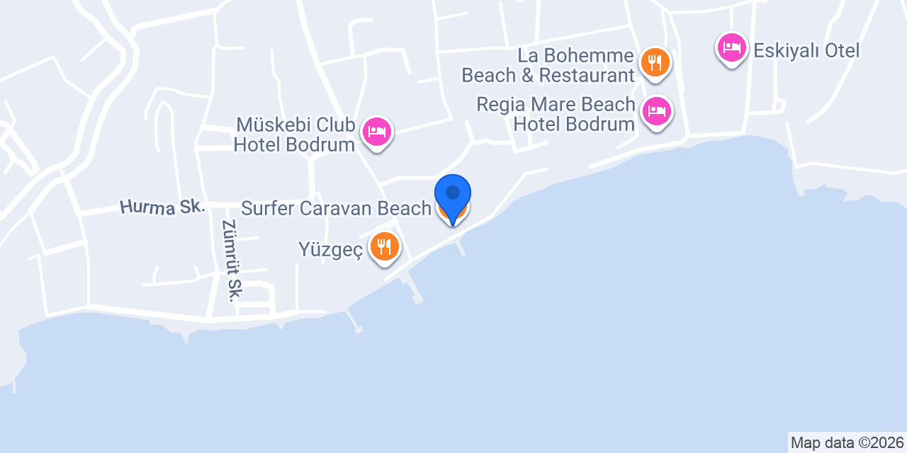 Surfer Caravan Beach konumu