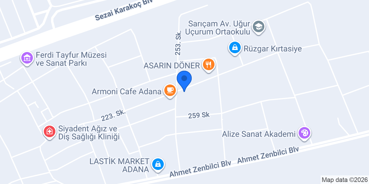 Çınar Kırtasiye ve oyuncak konumu