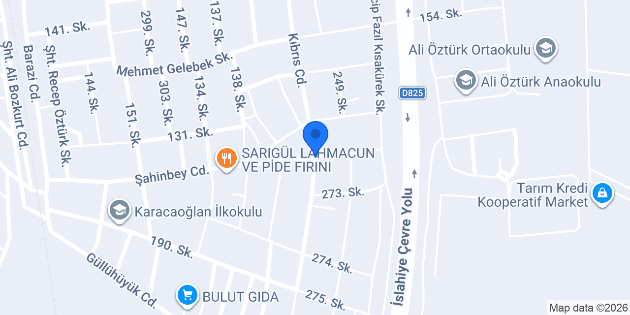Nerkom Çiğköfte Ramazan Usta konumu