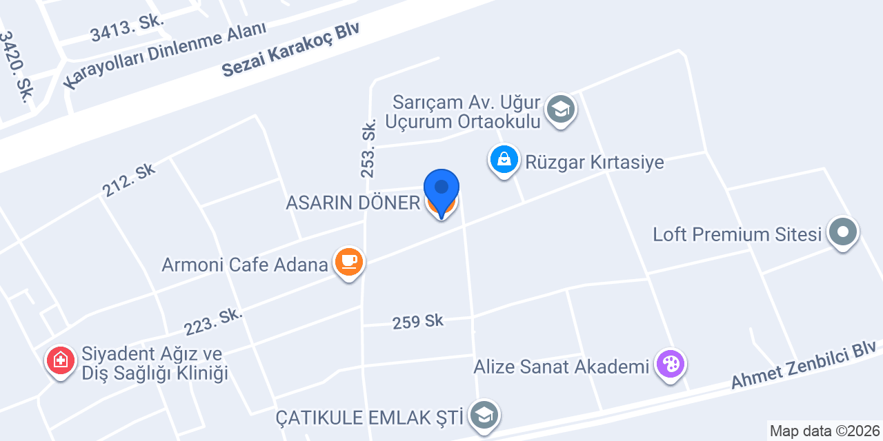 ASARIN DÖNER konumu
