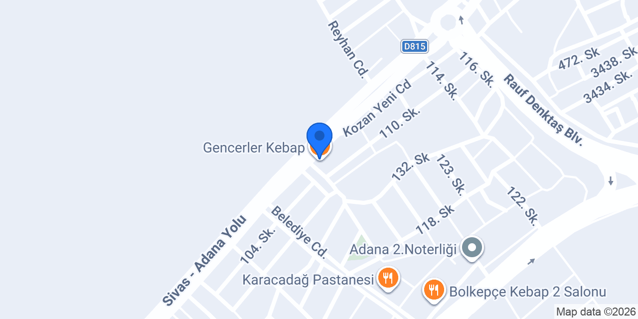 Gencerler Kebap konumu