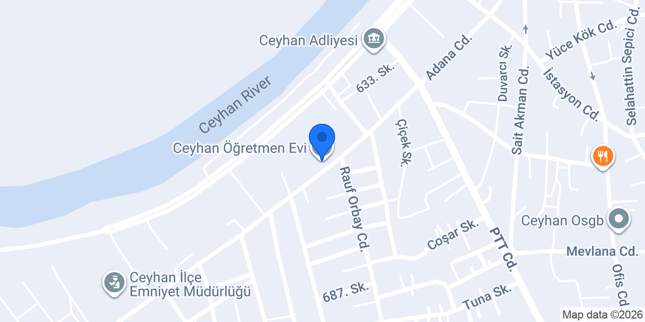Ceyhan Öğretmen Evi konumu