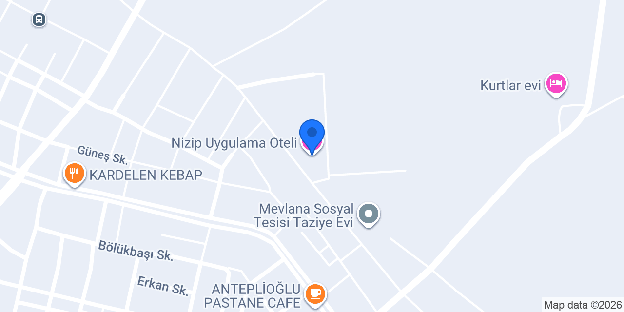 Nizip Uygulama Oteli konumu