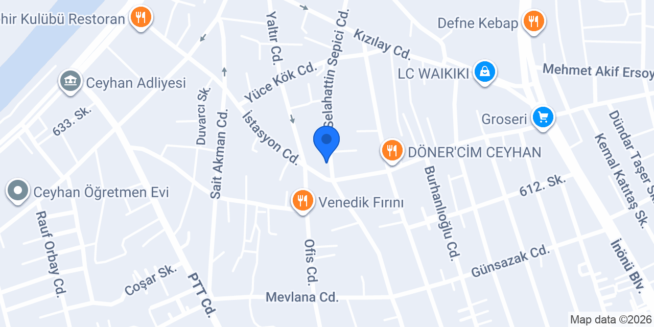 Ceyhan Veteriner Kliniği konumu