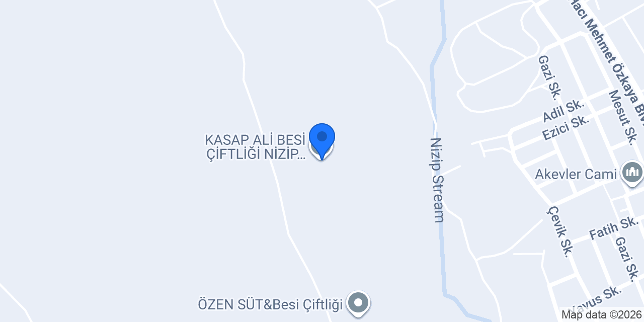 KASAP ALİ BESİ ÇİFTLİĞİ NİZİP GAZİANTEP konumu