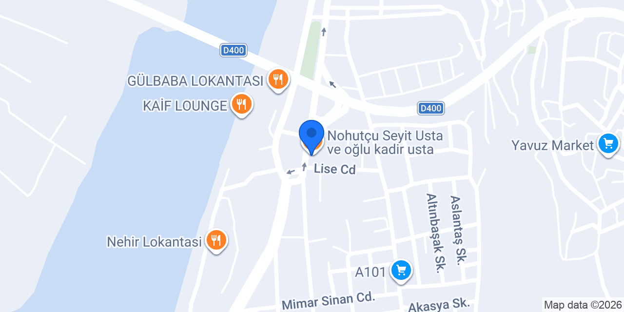 Nohutçu Seyit Usta ve oğlu kadir usta konumu