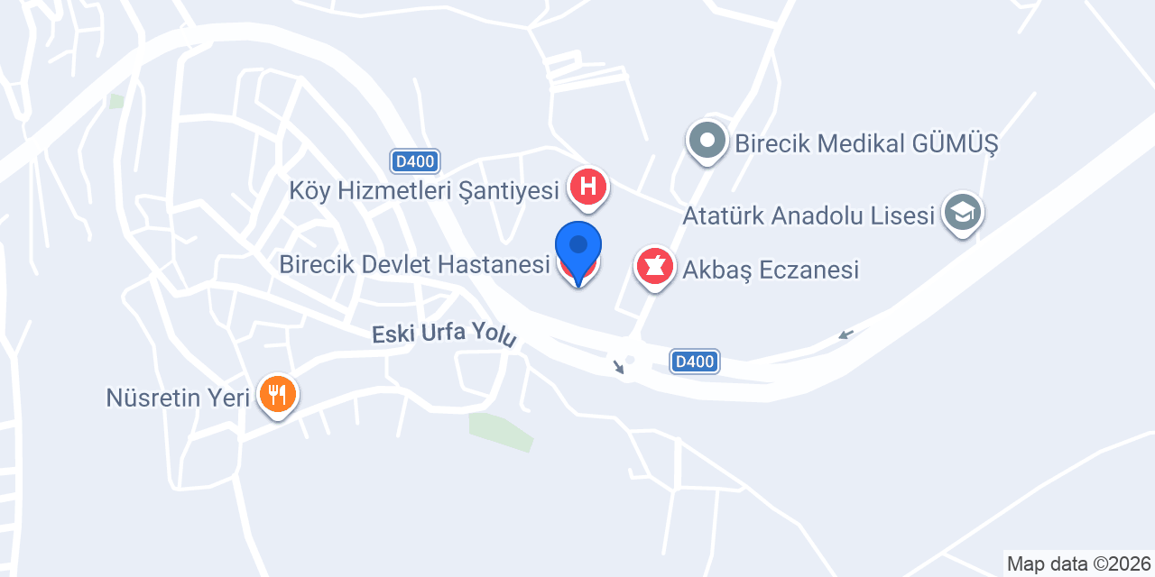 Birecik Devlet Hastanesi konumu