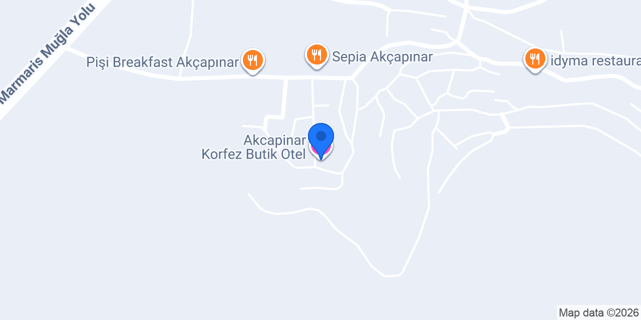 Akcapinar Korfez Butik Otel konumu