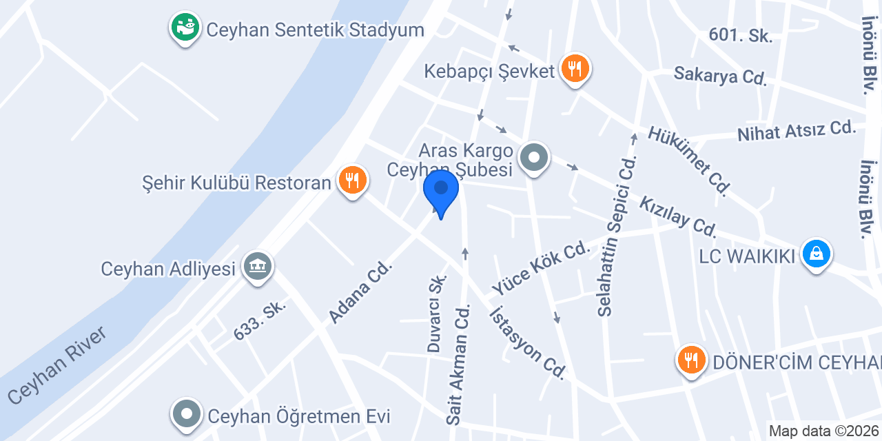 Şekerbank Ceyhan Şubesi konumu