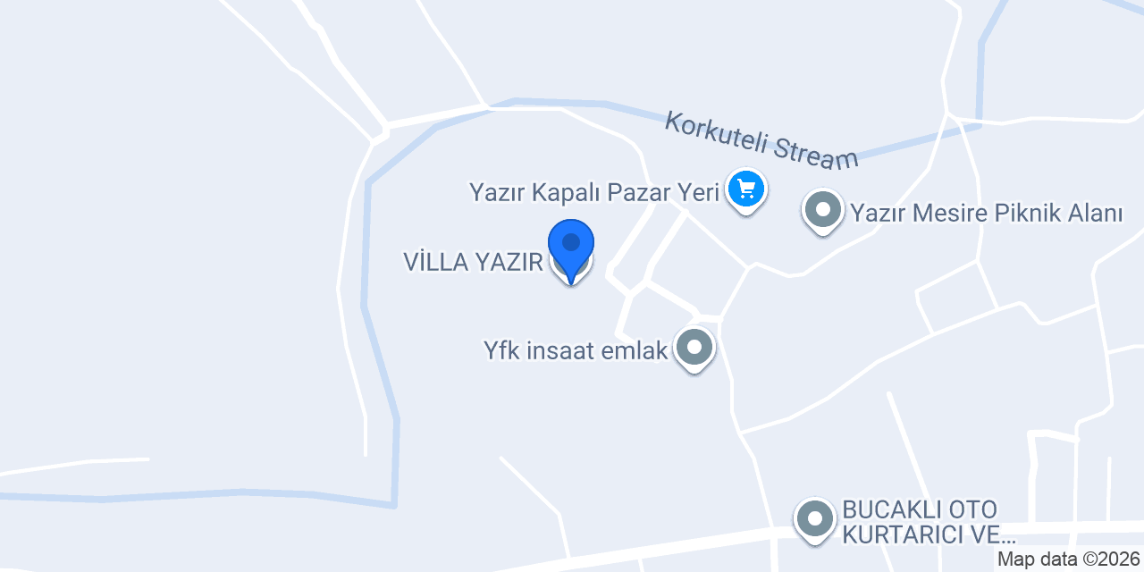 VİLLA YAZIR konumu