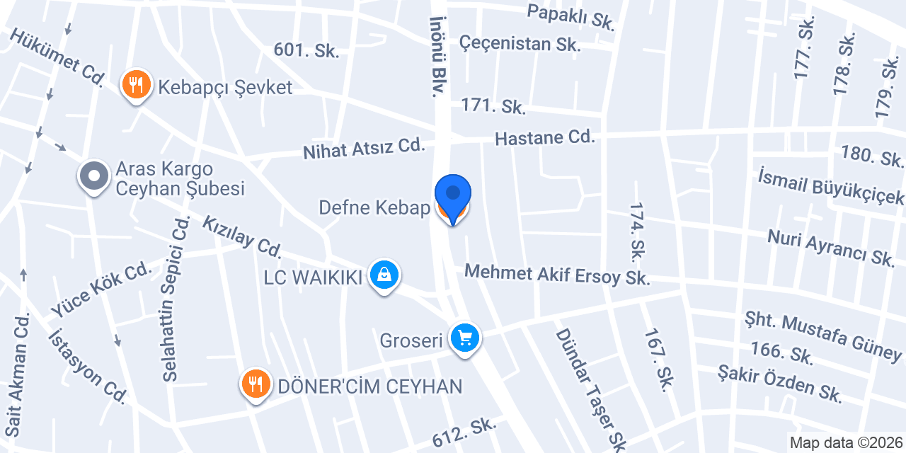 Defne Kebap konumu