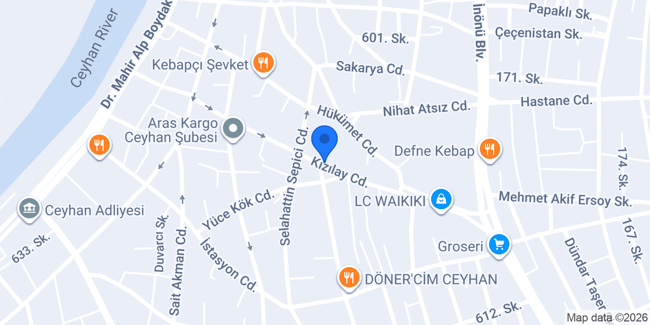 ATLAS SÜRÜCÜ KURSU CEYHAN konumu