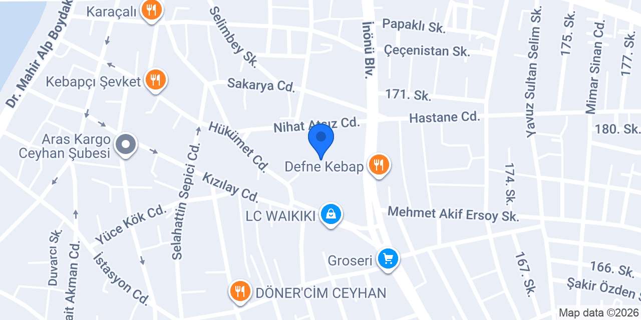 Ceyhan İlçe Milli Eğitim Müdürlüğü konumu