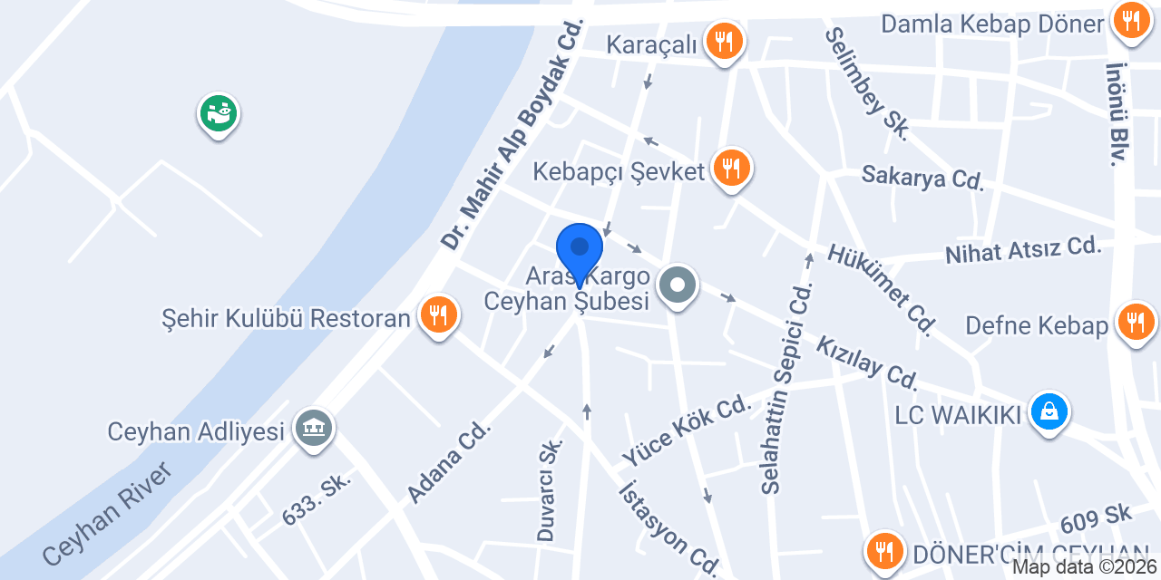 Türkiye Finans Ceyhan Şubesi konumu
