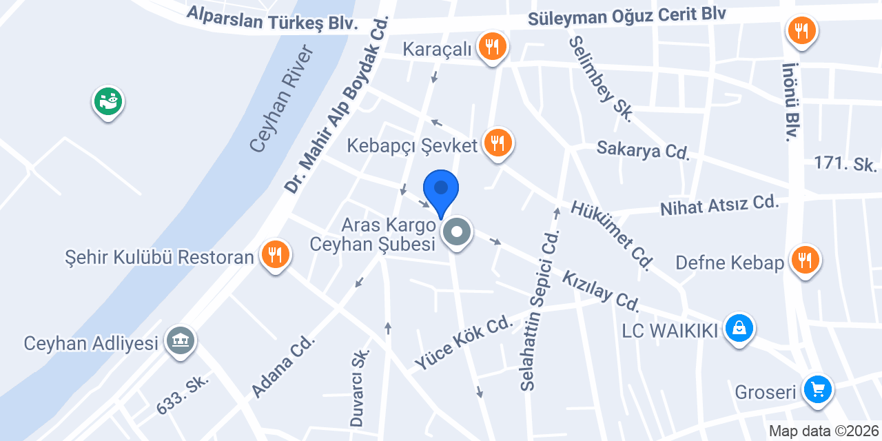 Ceyhan Grand Otel konumu