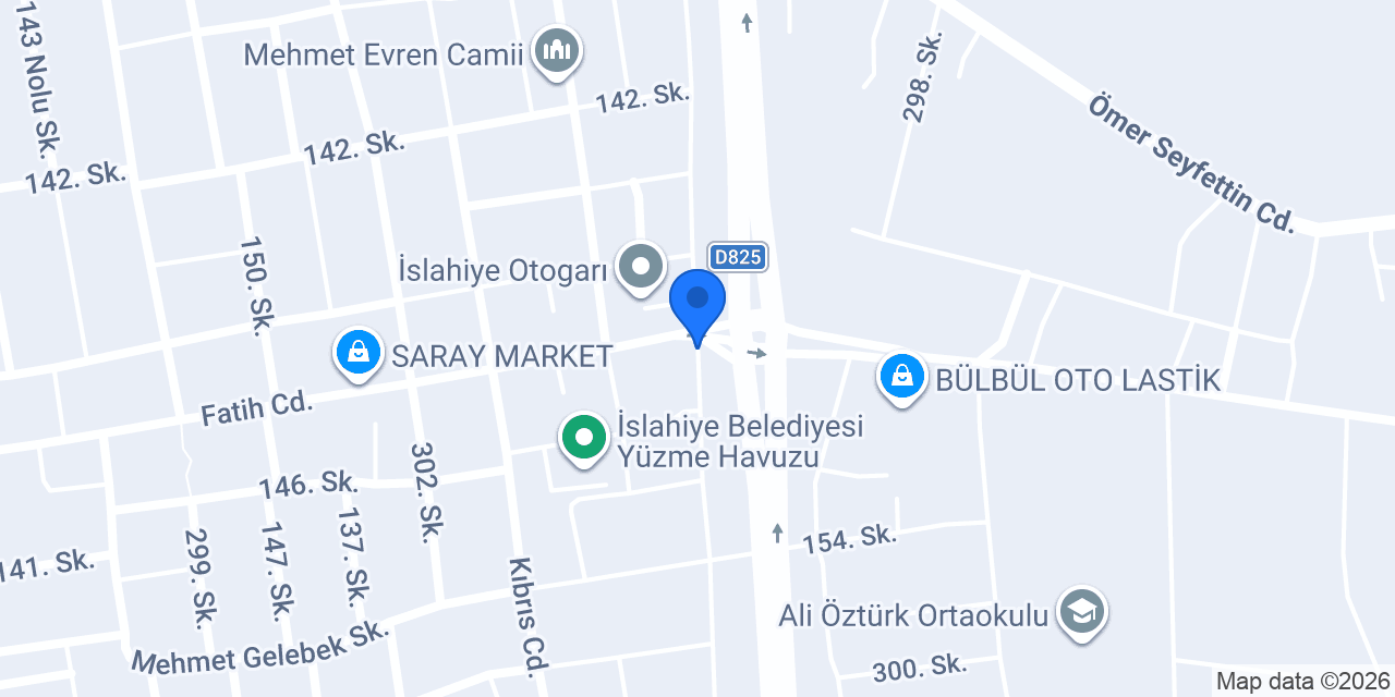 İslahiye Taksi Otogar konumu
