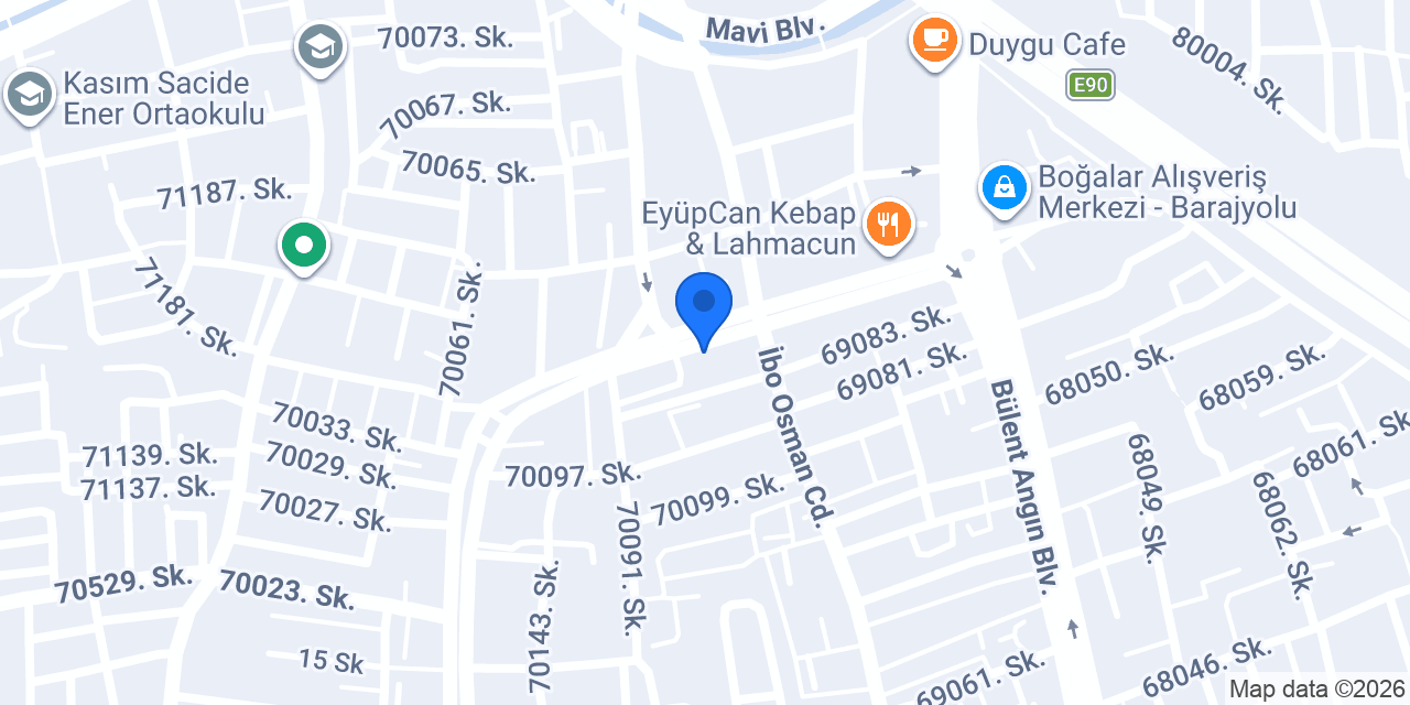Aras Kargo Barajyolu Şubesi konumu